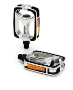 XLC City-/Comfort-Pedal PD-C03 Alu, Gummiauflage, Silber/schwarz Paar